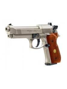 Pištoľ CO2 Beretta M92 FS nickel/wood, kal. 4,5mm diabolo
