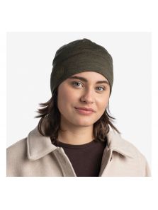 Čapica BUFF® Merino Lightweight Hat SOLID BARK- Zelená