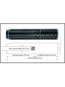 Tlmič hluku výstrelu ERA SOB 2, max. kaliber 8 mm (.323)