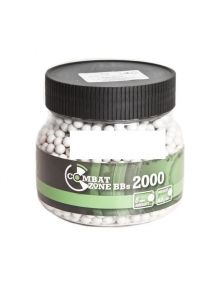 Guľôčky BB, 6 mm, Combat Zone, 0,20 g, 2000 ks, biele